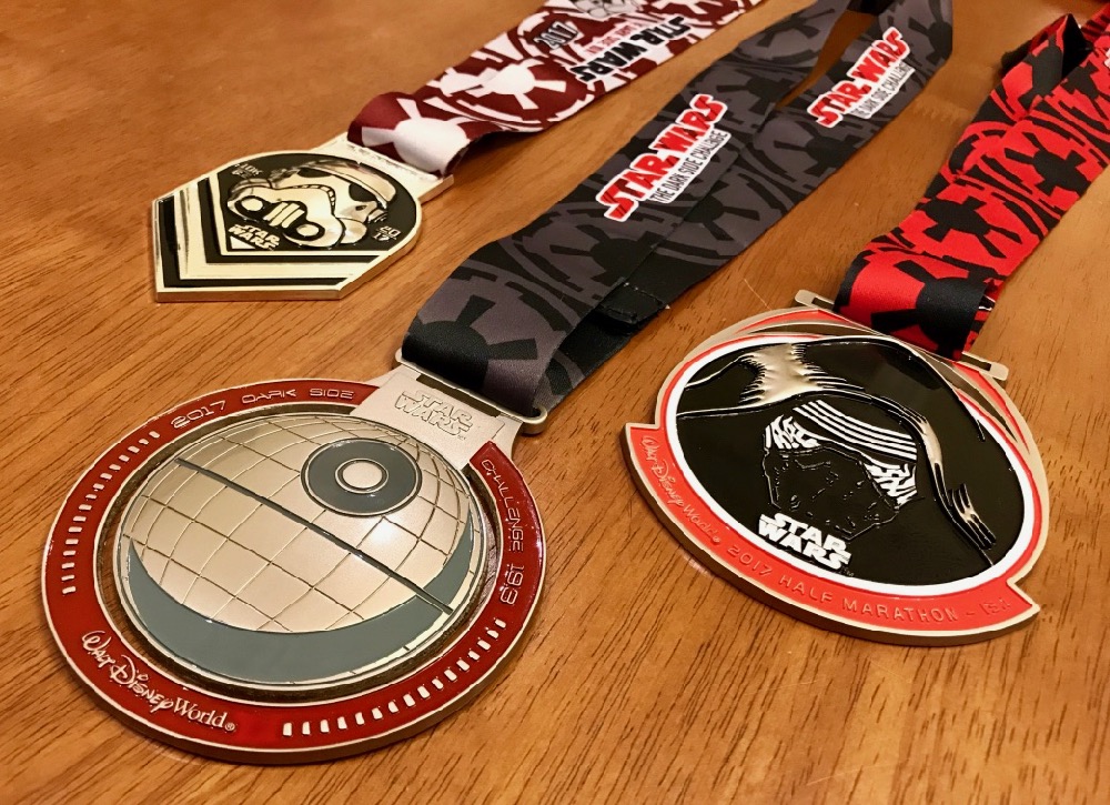 runDisney Star Wars Dark Side Challenge Medals